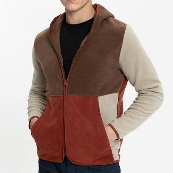 Mudo colour-blocked, zip-up fleece sweatshirt (M) - Picture 1 of 12